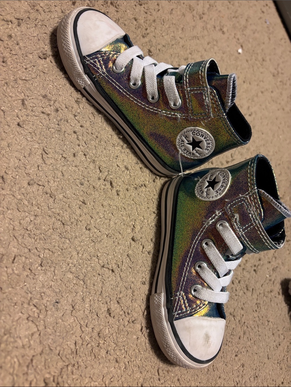 Converse Kids' High-Top Iridescent Multi-Color Sneakers